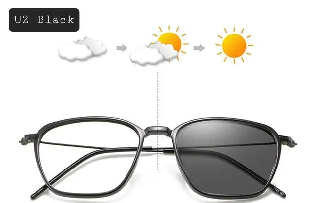 Photochromic Square Frame Glasses – Antiradiation U2