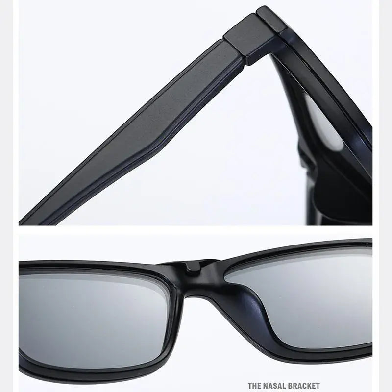 Magnetic Polarized Sunglasses 6in1 with Protective Leather Bag - Unisex