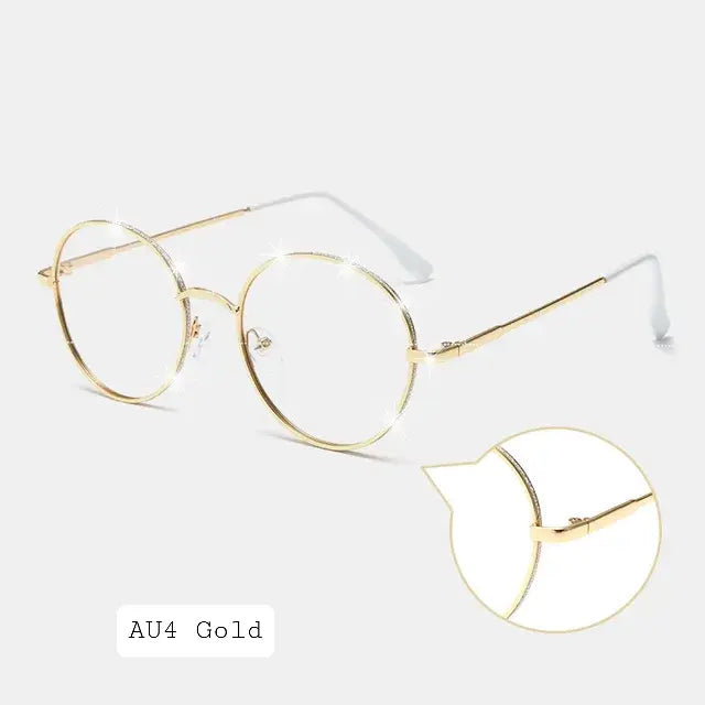 Photochromic Round Metal Frame Glasses – Modern & Lightweight(AU4)