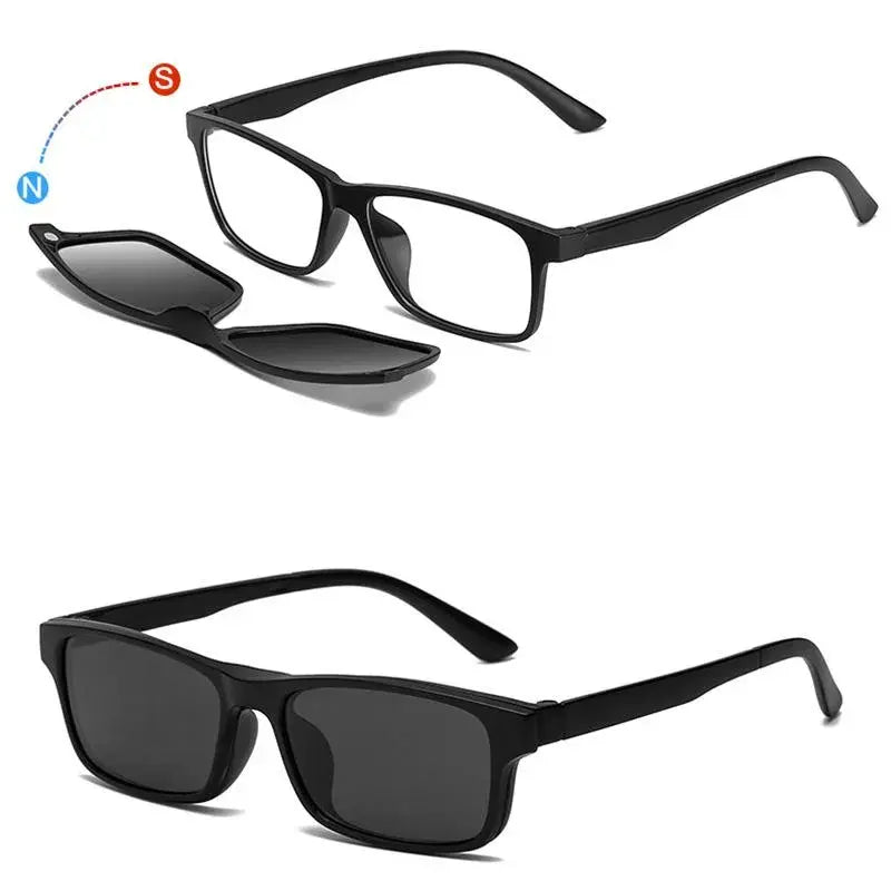 Magnetic Polarized Sunglasses 6in1 with Protective Leather Bag - Unisex