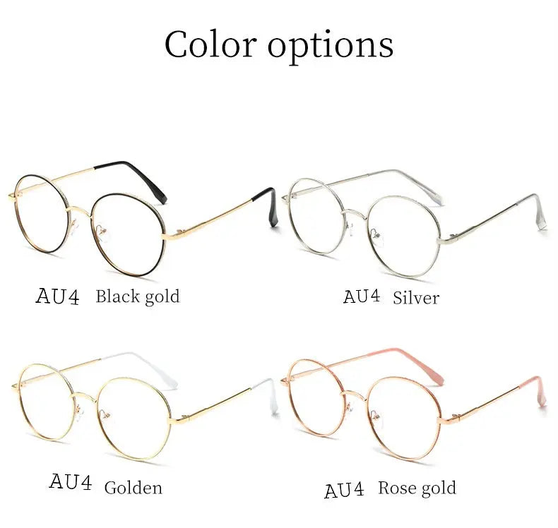 Photochromic Round Metal Frame Glasses – Modern & Lightweight(AU4)