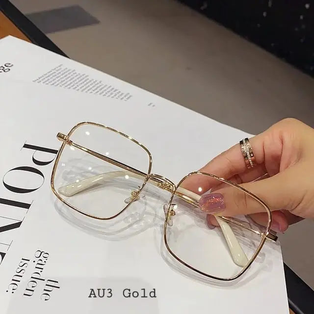 Photochromic Square Metal Frame Glasses – Modern & Lightweight