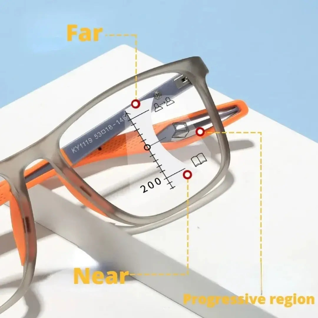 Progressive Multifocal Photochromic Reading Glass Near and Far