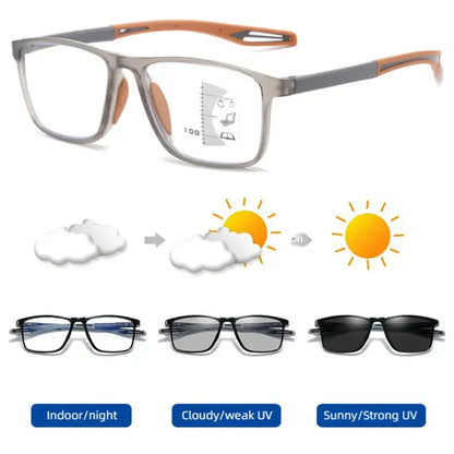 Progressive Multifocal Photochromic Reading Glass Near and Far