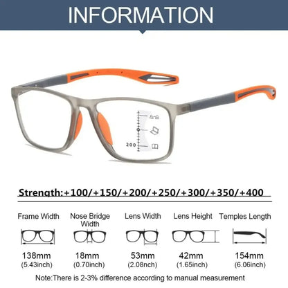 Progressive Multifocal Photochromic Reading Glass Near and Far