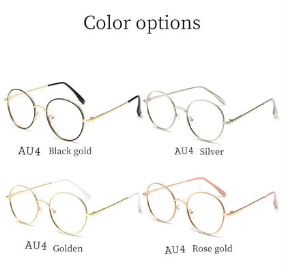 Photochromic Round Metal Frame Glasses – Modern & Lightweight(AU4)