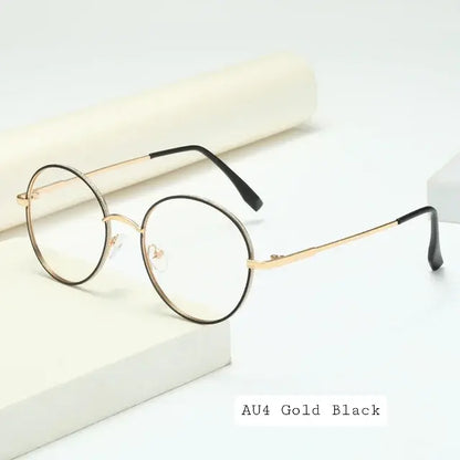 Photochromic Round Metal Frame Glasses – Modern & Lightweight(AU4)