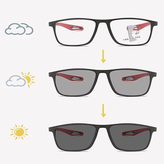 Progressive Multifocal Photochromic Reading Glass Near and Far