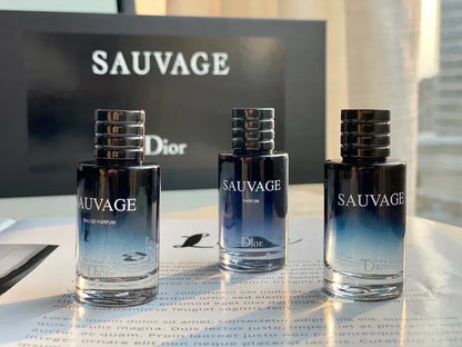 Dior Sauvage 3-in-1 perfumes kit for men, 3x30ml men's fragrance set, luxury Dior cologne, men's perfume gift set, Sauvage scent collection for men