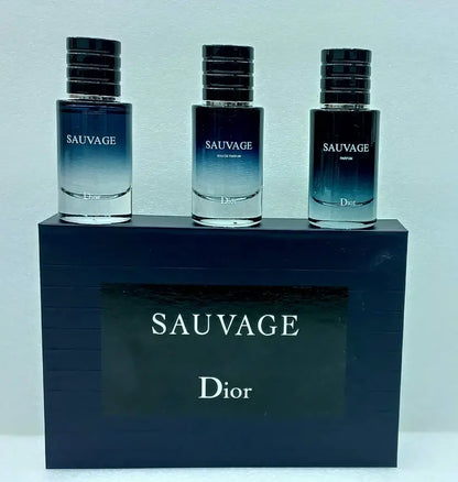 Dior Sauvage 3-in-1 perfumes kit for men, 3x30ml men's fragrance set, luxury Dior cologne, men's perfume gift set, Sauvage scent collection for men